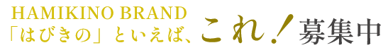 HAMIKINO BRAND 「はびきの」といえば、これ！ 募集中